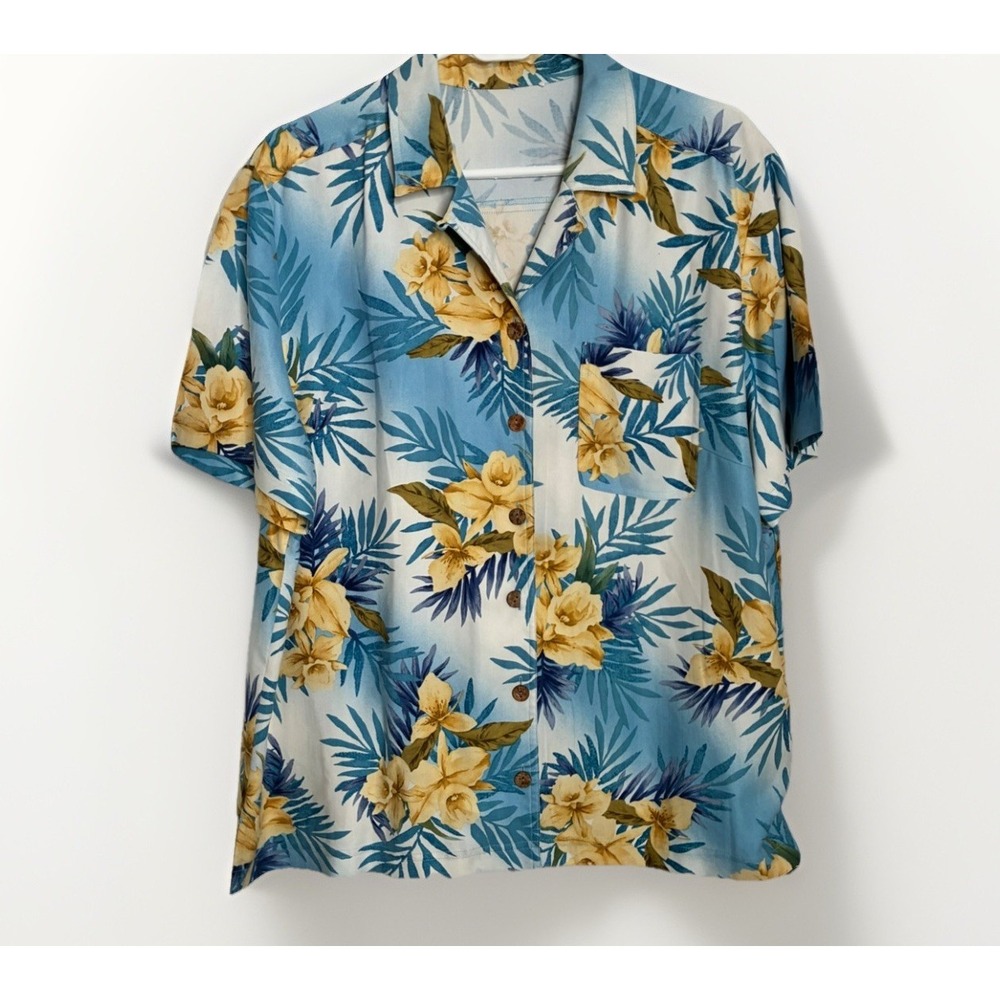 Kriss‎ Kross Women SZ 2XL Shirt Blouse Top Silk Tropical Hawaiian No SIZE TAG